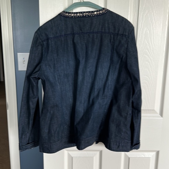 Chicos Denim Embellished Jacket Size 2 - Picture 3 of 4